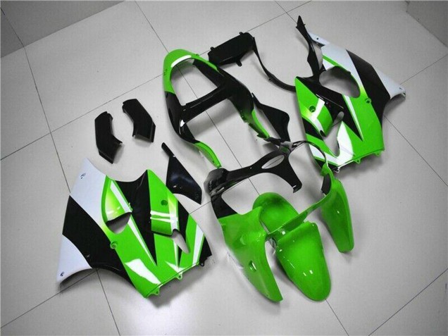 Online Verde Blanco Negro Kits Carenados Moto Kawasaki ZX6R 2000-2002
