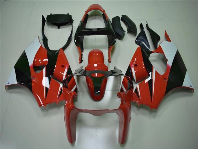 Online Blanco Rojo Negro Brillante Carenado Moto Kawasaki ZX6R 2000-2002