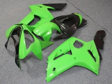 Online Verde Claro Negro Brillante Carenado Moto Kawasaki ZX6R 2003-2004