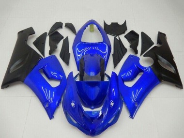 Online Azul Negro Mate Carenado Moto Kawasaki ZX6R 2005-2006