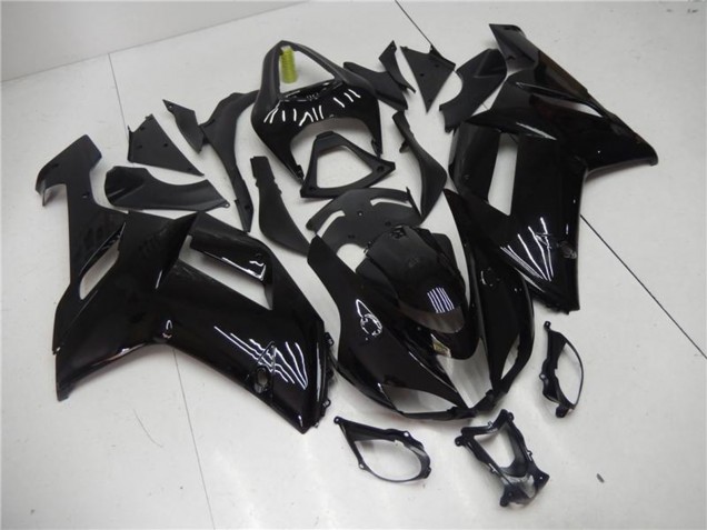 Online Negro Brillante Carenados Moto ABS Kawasaki ZX6R 2007-2008