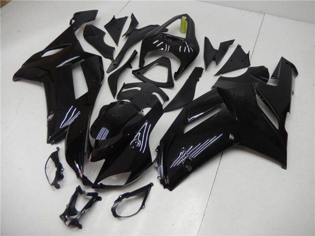 Online Negro Brillante Carenados Moto ABS Kawasaki ZX6R 2007-2008