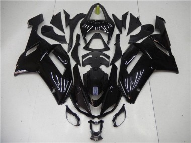 Online Negro Brillante Carenados Moto ABS Kawasaki ZX6R 2007-2008