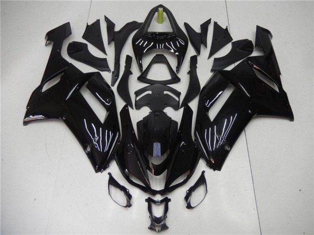 Online Negro Brillante Carenados Moto ABS Kawasaki ZX6R 2007-2008