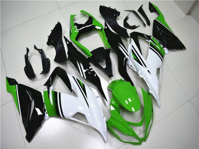 Online Verde Blanco Negro Brillante Carenado Moto Kawasaki ZX6R 2013-2018