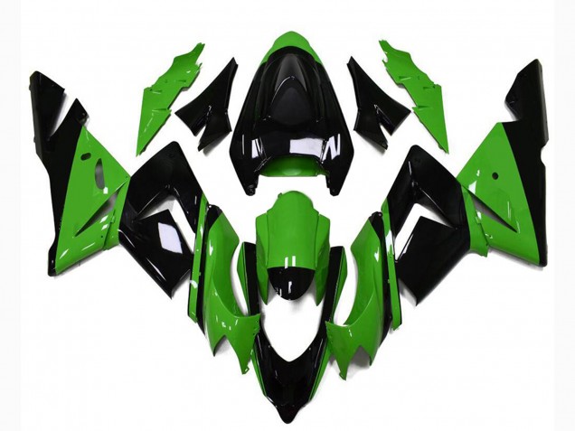 Online Negro Brillante Verde Carenado Moto Kawasaki ZX10R 2004-2005