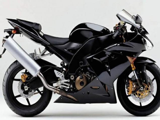 Online Negro Brillante Negro Mate Carenado Moto Kawasaki ZX10R 2004-2005