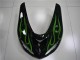 Online Negro Brillante Verde Llama Carenado Moto Kawasaki ZX10R 2006-2007
