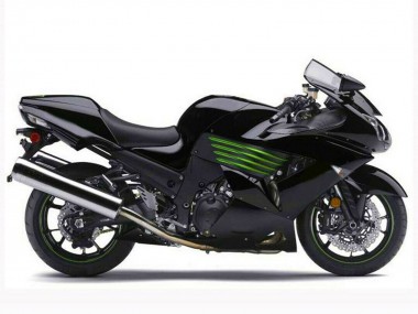 Online Negro Brillante Verde Carenado Moto Kawasaki ZX14R ZZR1400 2006-2011