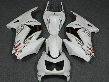 Online Blanco Rojo Carenado Moto Kawasaki EX250 2008-2012