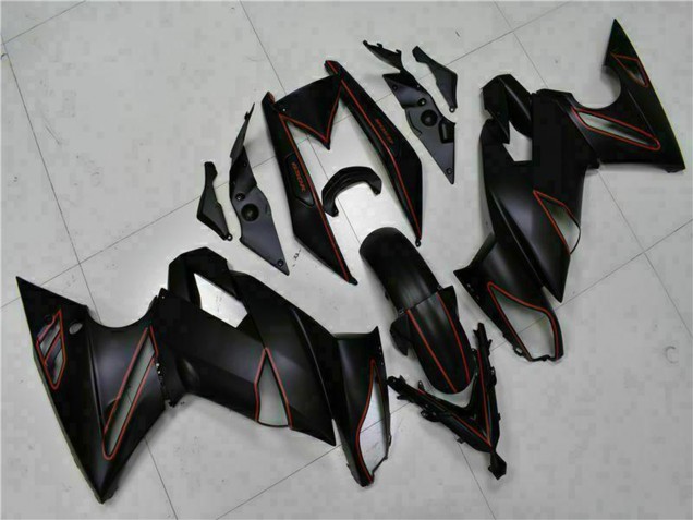 Online Negro Mate Rojo Raya Carenado Moto Kawasaki EX650 2009-2011