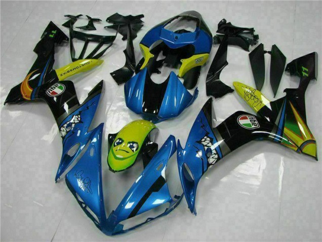 Online Azul Amarillo Tiburón Carenado Moto Yamaha YZF R1 2004-2006