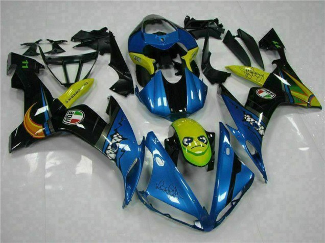 Online Azul Amarillo Tiburón Carenado Moto Yamaha YZF R1 2004-2006