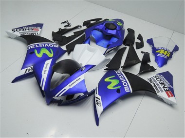 Online Azul Blanco Negro Verde MoviStar Yamalube ENEOS Carenado Moto Yamaha YZF R1 2012-2014