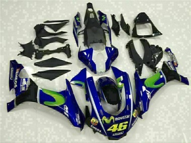 Online Azul Plata Negro Verde MoviStar Carenado Moto Yamaha YZF R1 2015-2019