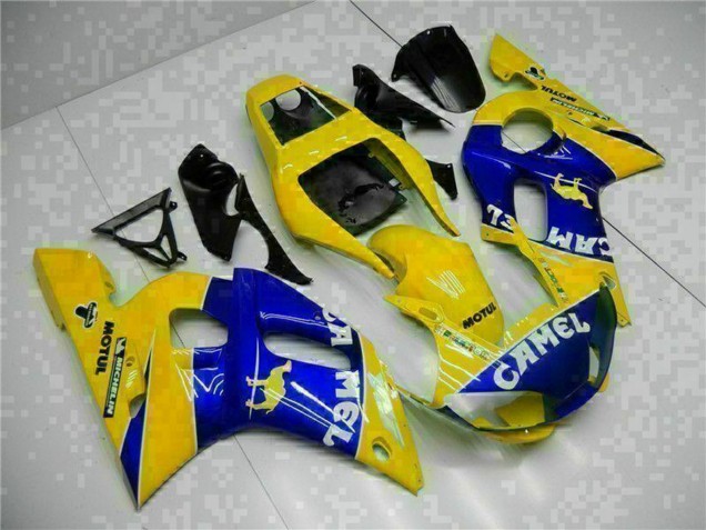 Online Amarillo Azul Blanco Camello Motul Carenado Moto Yamaha YZF R6 1998-2002