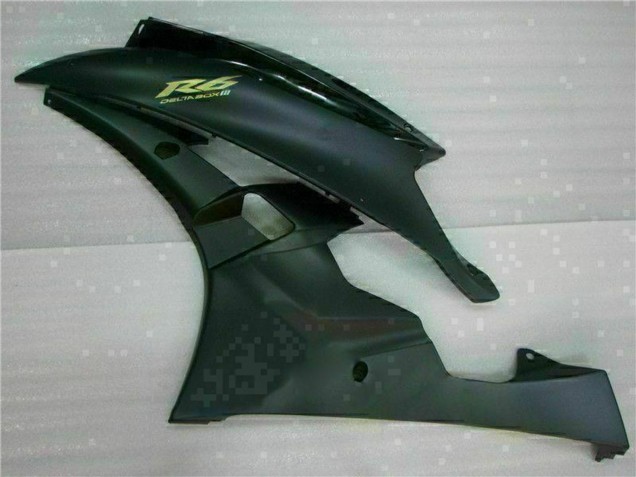 Online Negro Brillante Negro Mate Oro Calcomanías Carenado Moto Yamaha YZF R6 2006-2007