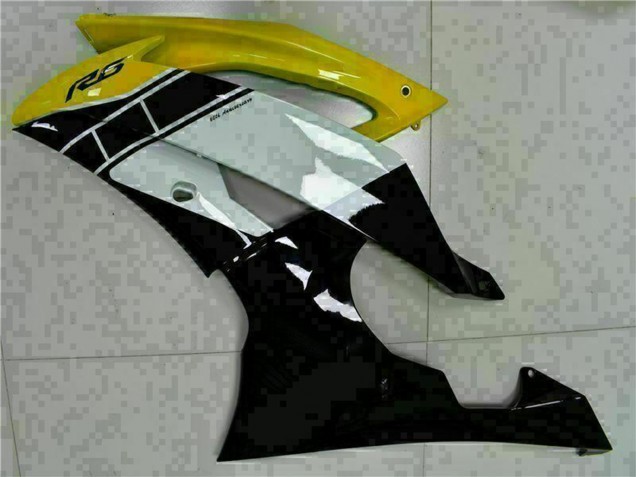 Online Amarillo Blanco Negro Brillante Carenado Moto Yamaha YZF R6 2008-2016
