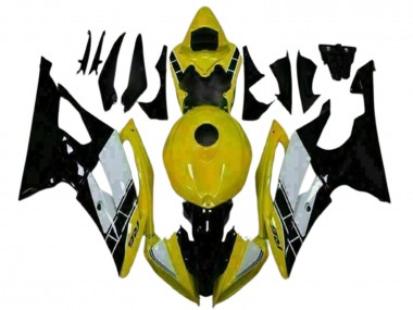Online Amarillo Blanco Negro Brillante Carenado Moto Yamaha YZF R6 2008-2016