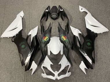 Online Blanco Negro Cara Feliz Carenado Moto Kawasaki ZX6R 2019-2022