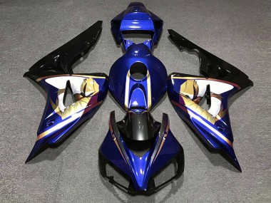 Online Azul Blanco Oro Negro Brillante Carenado Moto Honda CBR1000RR 2006-2007