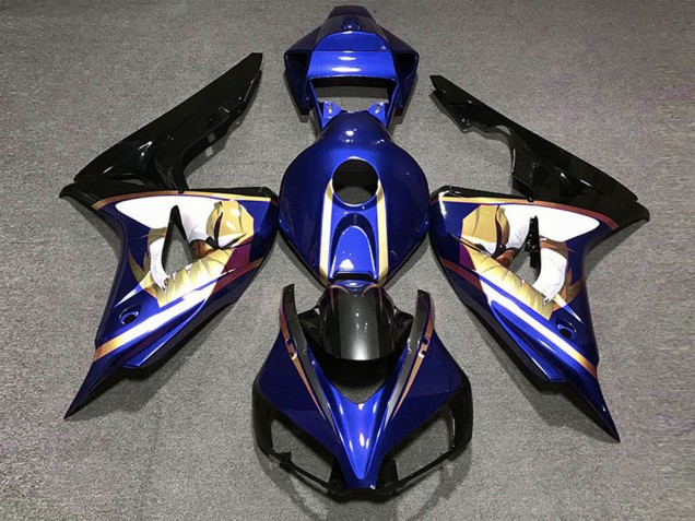 Online Azul Blanco Oro Negro Brillante Carenado Moto Honda CBR1000RR 2006-2007