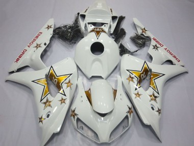 Online Blanco Oro Estrella Energy Drink Carenado Moto Honda CBR1000RR 2006-2007