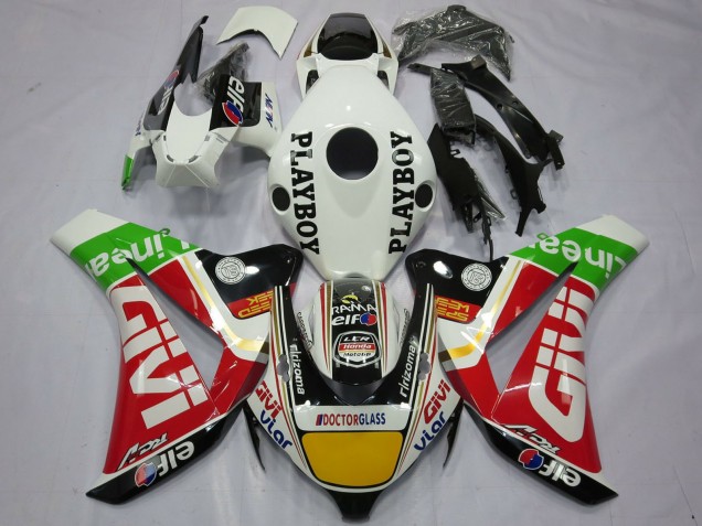 Online Blanco Rojo Amarillo Verde Negro Givi Playboy Carenado Moto Honda CBR1000RR 2008-2011