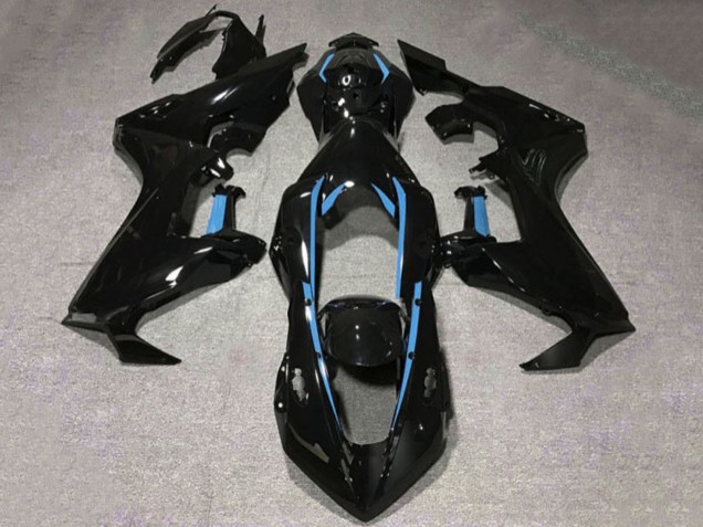 Online Negro Brillante Azul Claro Línea Carenado Moto Honda CBR1000RR 2017-2023
