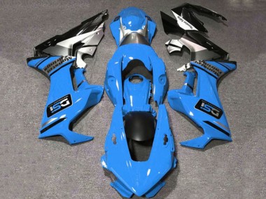 Online Azul Blanco Plata Negro Brillante DSI Carenado Moto Honda CBR1000RR 2017-2023