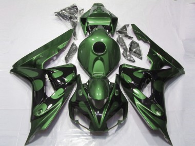 Online Verde Negro Brillante Llama Carenado Moto Honda CBR1000RR 2006-2007