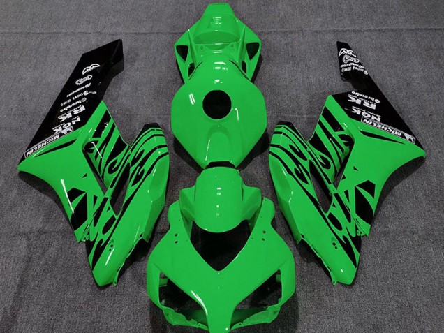 Online Verde Negro Brillante Llama Carenado Moto Honda CBR1000RR 2004-2005