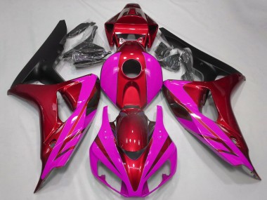 Online Rojo Rosa Negro Mate Carenado Moto Honda CBR1000RR 2006-2007