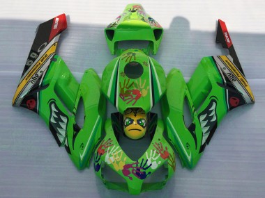 Online Verde Amarillo Negro Rojo Tiburón Carenado Moto Honda CBR1000RR 2004-2005