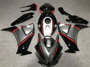 Online Gunmetal Gris Negro Brillante Rojo Carenado Moto Honda CBR1000RR 2012-2016