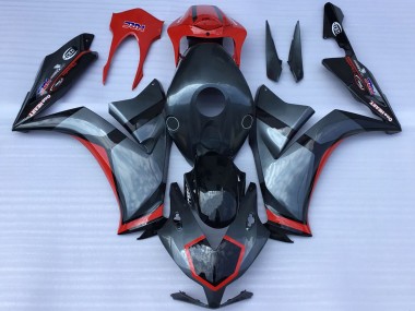 Online Gris Rojo Negro Brillante EstiloCarrera Carenado Moto Honda CBR1000RR 2012-2016
