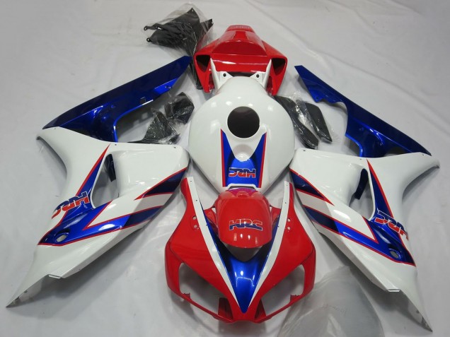 Online Blanco Rojo Azul HRC OEM Estilo Carenado Moto Honda CBR1000RR 2006-2007