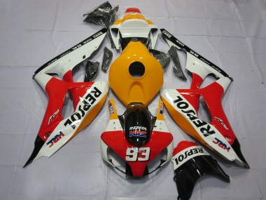 Online Naranja Blanco Rojo Negro Brillante Repsol HRC 93 Carenado Moto Honda CBR1000RR 2006-2007