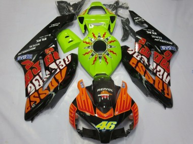 Online Verde Lima Naranja Negro Brillante Rossi 46 Carenado Moto Honda CBR1000RR 2004-2005