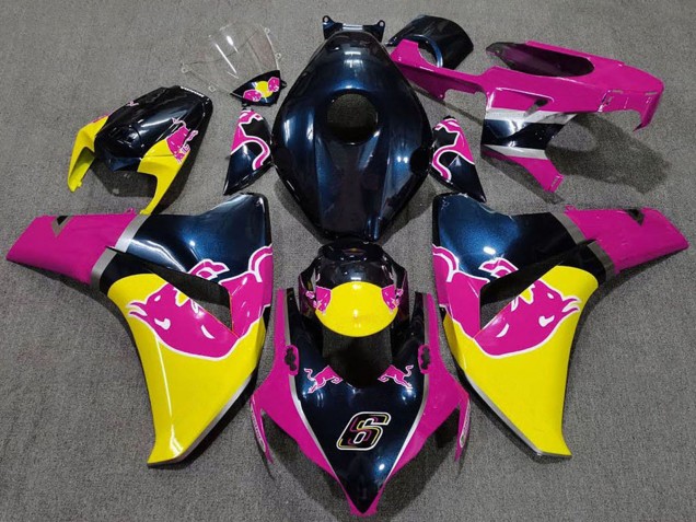 Online Azul Oscuro Rosa Amarillo Rojo Bull Carenado Moto Honda CBR1000RR 2008-2011