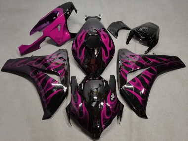 Online Negro Brillante Rosa Llama Carenado Moto Honda CBR1000RR 2008-2011