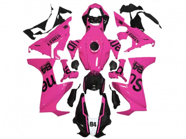 Online Rosa Negro Brillante Street Flava Carenado Moto Honda CBR1000RR 2017-2023