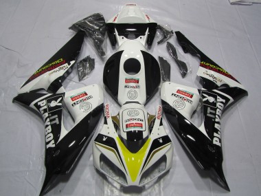 Online Blanco Amarillo Rojo Negro Brillante Denso PlayBoy Carenado Moto Honda CBR1000RR 2006-2007