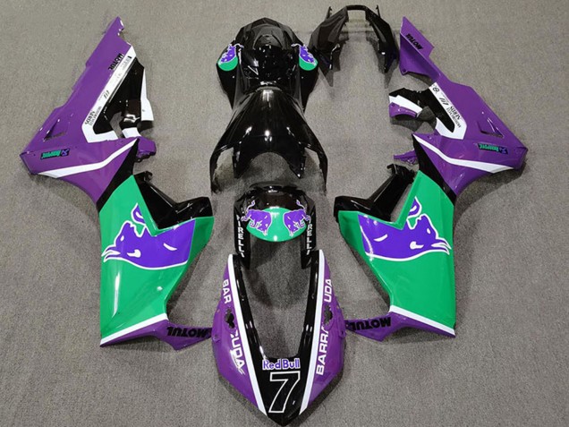 Online Púrpura Verde Negro Brillante Rojo Bull Carenado Moto Honda CBR1000RR 2017-2023