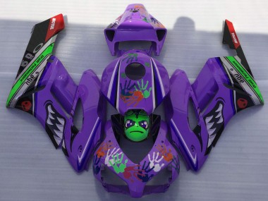 Online Púrpura Verde Negro Rojo Tiburón Carenado Moto Honda CBR1000RR 2004-2005