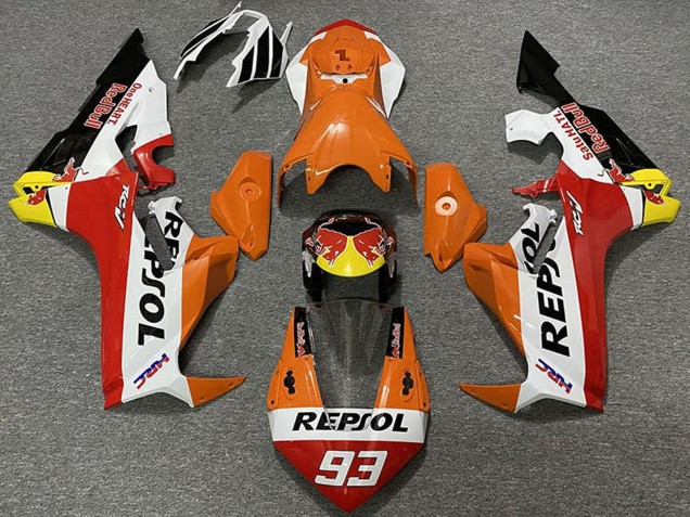 Online Naranja Blanco Amarillo Rojo Negro Brillante Rojo Bull Repsol 93 Carenado Moto Honda CBR1000RR 2017-2023