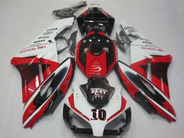 Online Blanco Rojo Negro Brillante Sexy VIBE TECH Carenado Moto Honda CBR1000RR 2004-2005