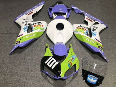 Online Blanco Azul Verde Negro Brillante Toy Story Carenado Moto Honda CBR1000RR 2006-2007