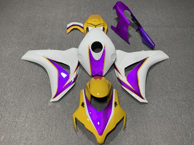 Online Blanco Amarillo Púrpura Carenado Moto Honda CBR1000RR 2008-2011
