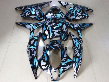 Online Blanco Azul Camouflage Carenado Moto Honda CBR600RR 2009-2012